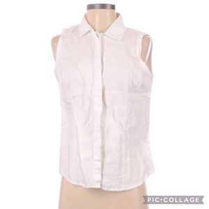 Richard Malcolm Irish Linen Sleeveless Button Top